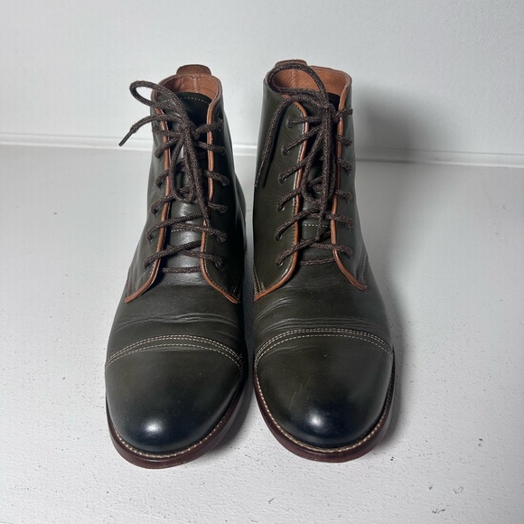 Penny Luck Leather Lace-Up Boots Men’s 9 | Vintage Inspired Cap Toe Ankle Boots - Picture 3 of 8